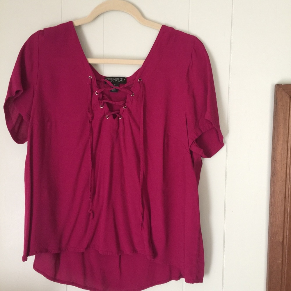 LIGHT LACE UP BLOUSE